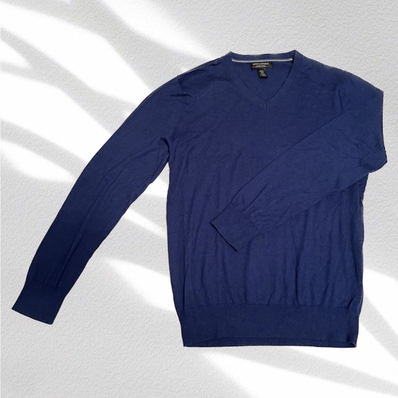 Banana Republic - Luxury Blend Blue V-Neck Sweater - Picture 1 of 8